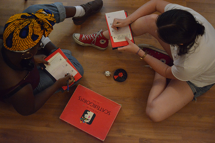 two people play scattergories together.